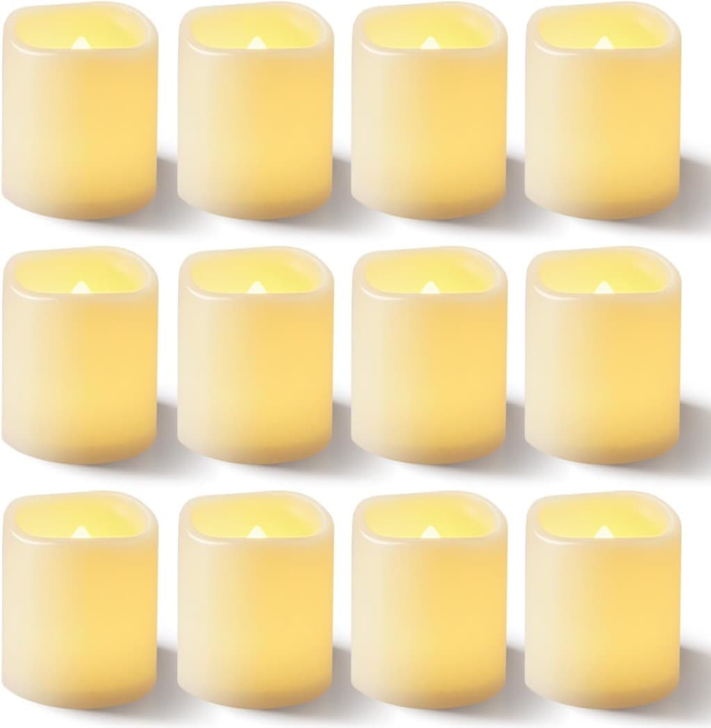 Paquete De 12 velas de 12.5x5 cm artificiales con control remoto