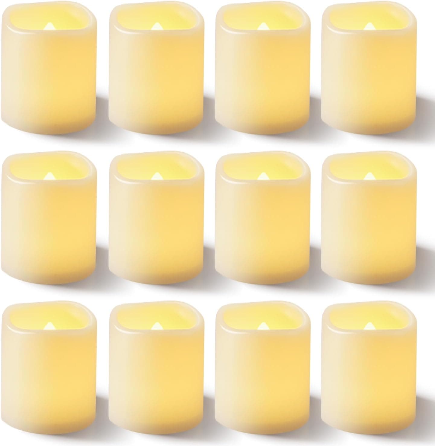 Paquete De 12 velas de 10x5 cm artificiales con control remoto