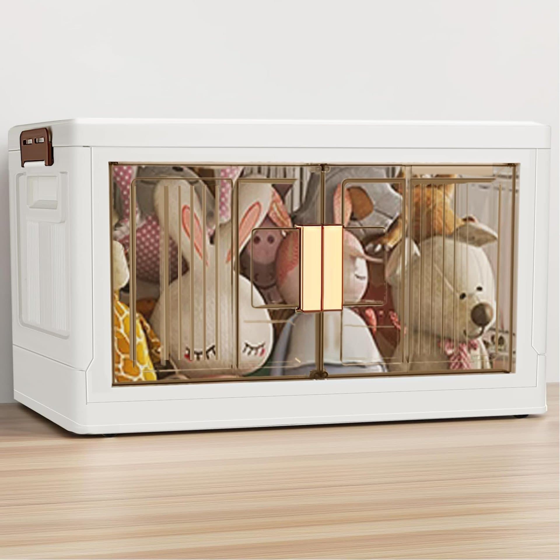 caja de almacenamiento plegable con puertas y ruedas
