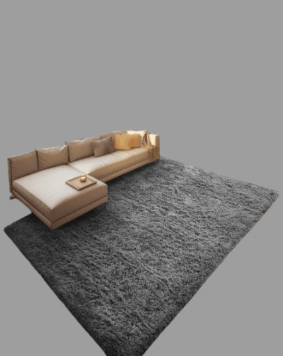 Alfombra de pelo largo gris 7x10 Pies