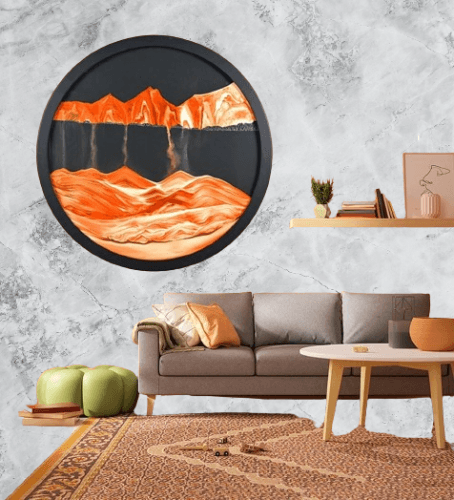 Arte de pared de pintura de arena movil colgante