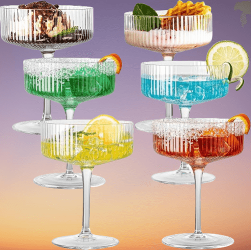 Juego de 6 vasos decoctel vintage de 10 onzas