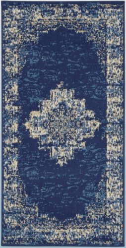 Alfombra persa azul marino de 2 x 4 pies