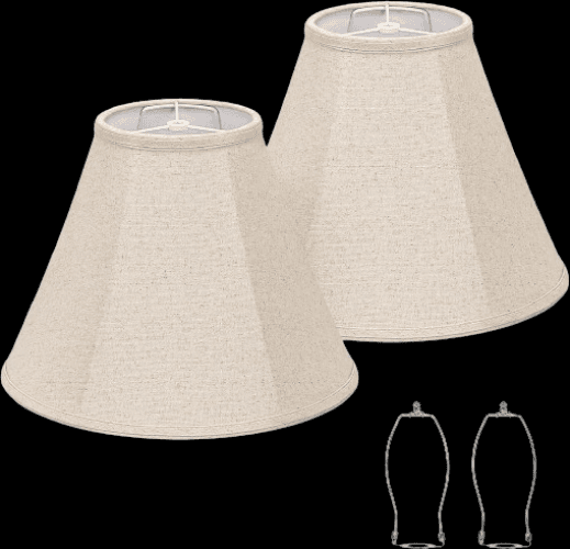 Juego de 2 pantallas de lamparas de campana beige