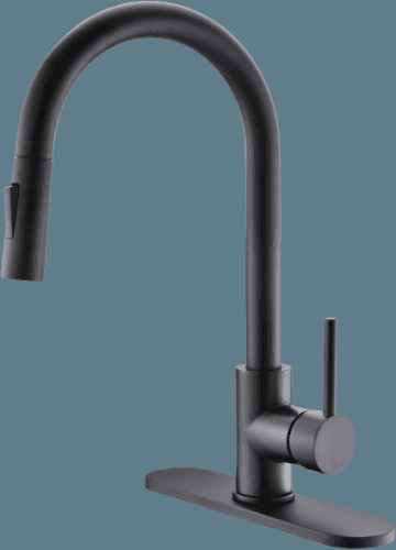 Grifo de cocina negro con rociador extraible