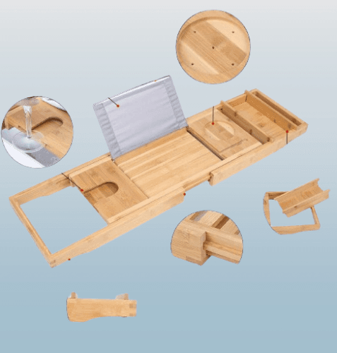 Bandeja Caddy para banera de bambu