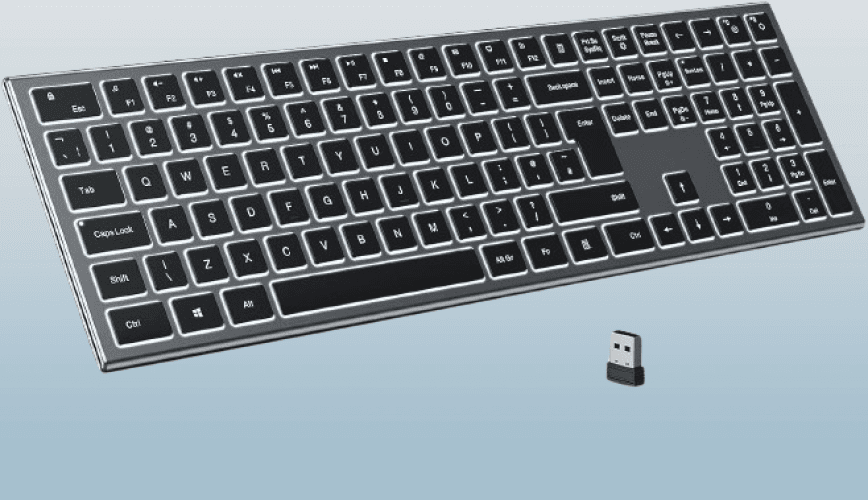 Teclado inalambrico retroiluminado recargableultradelgado