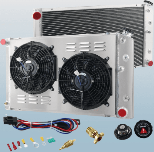 Radiador CU162 de aluminio de 3 filas + 2 ventiladores
