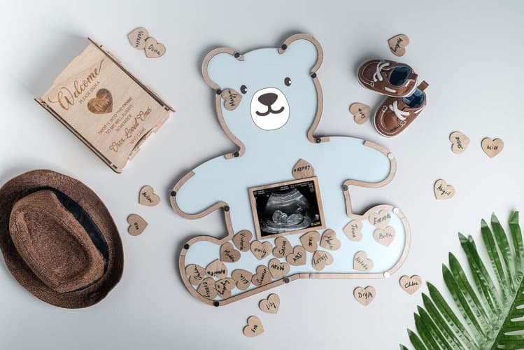 Libros de invitados para baby shower color azul