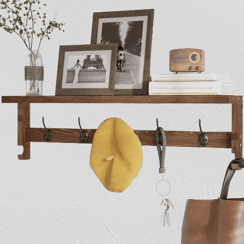 Perchero de pared con estante de 28.9 pulgadas