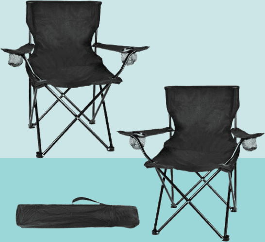 Paquete de 2 sillas de camping NEGRO