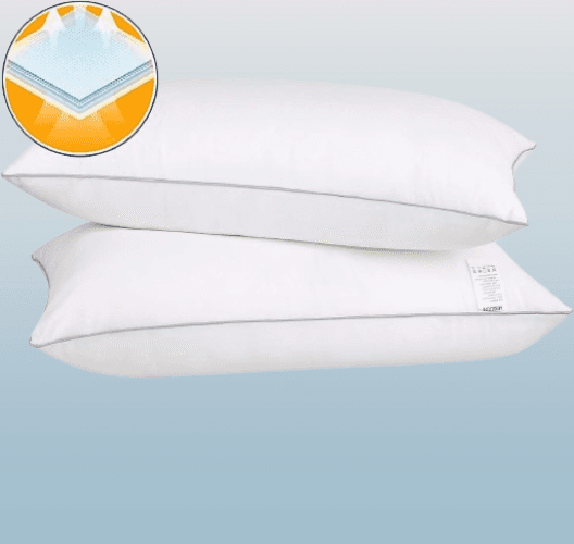 Juego de 2 almohadas de cama para dormir tamaño estándar