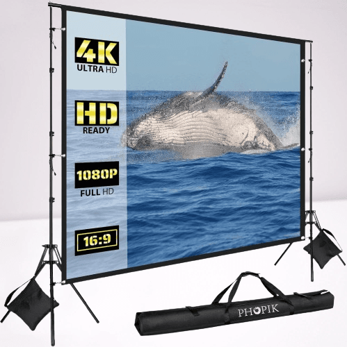 Pantalla y soporte de proyector