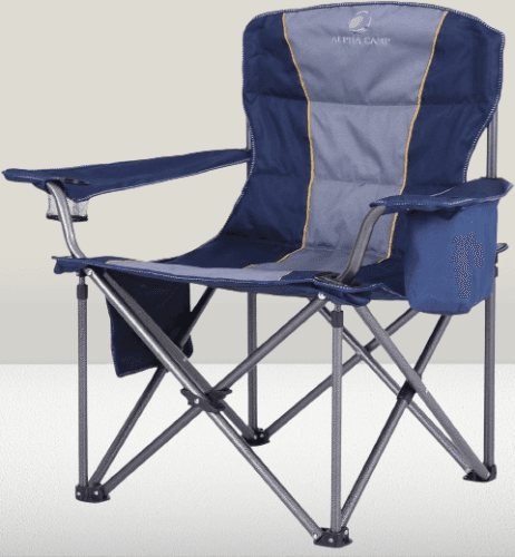Silla plegable de gran tamaño para campamento color azul