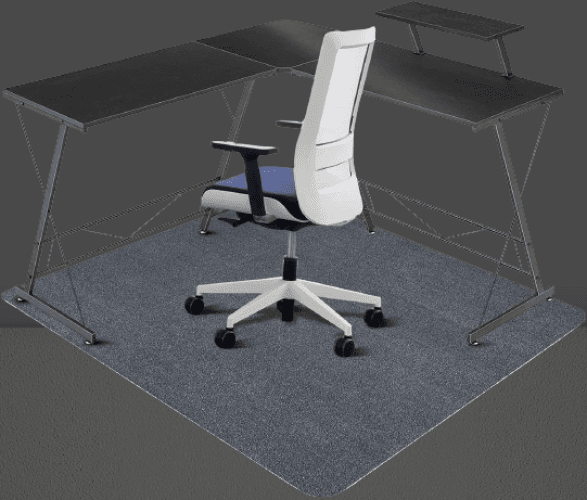 Tapete de silla de oficina de 63 x 51 pulgadas para suelos