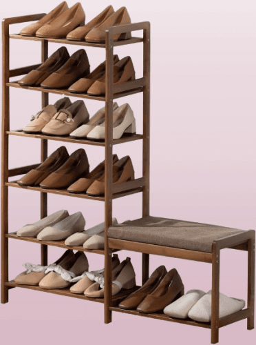 Gabinete de zapatos de bambu