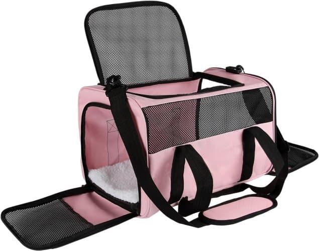 Bolsa de transporte para mascotas de lados suaves - ROSA