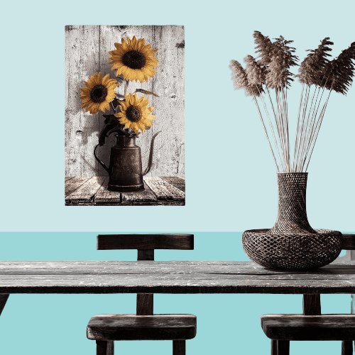 Arte de pared en lienzo de girasoles decoracion