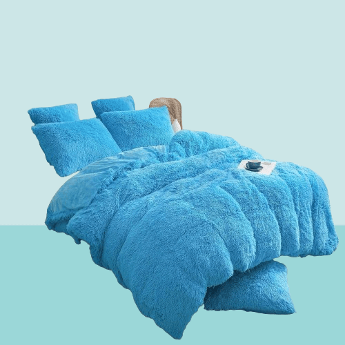 Funda edredon de lujo azul lanudo 1 pieza QUEEN / DOBLE -220cm x 200cm