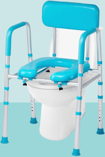 Asiento de inodoro elevado ajustable de ancho
