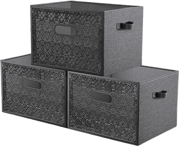 3 Cajas de almacenamiento plegable de lino