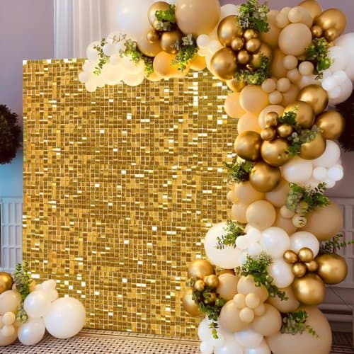 Paquete de 24 paneles de lentejuelas brillantes para pared