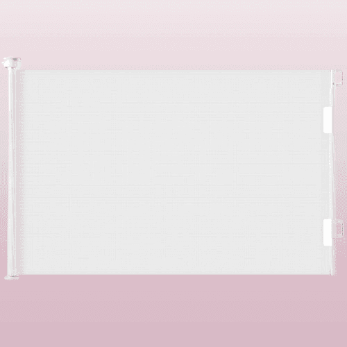 Puerta de bebe retractil para escaleras color blanco
