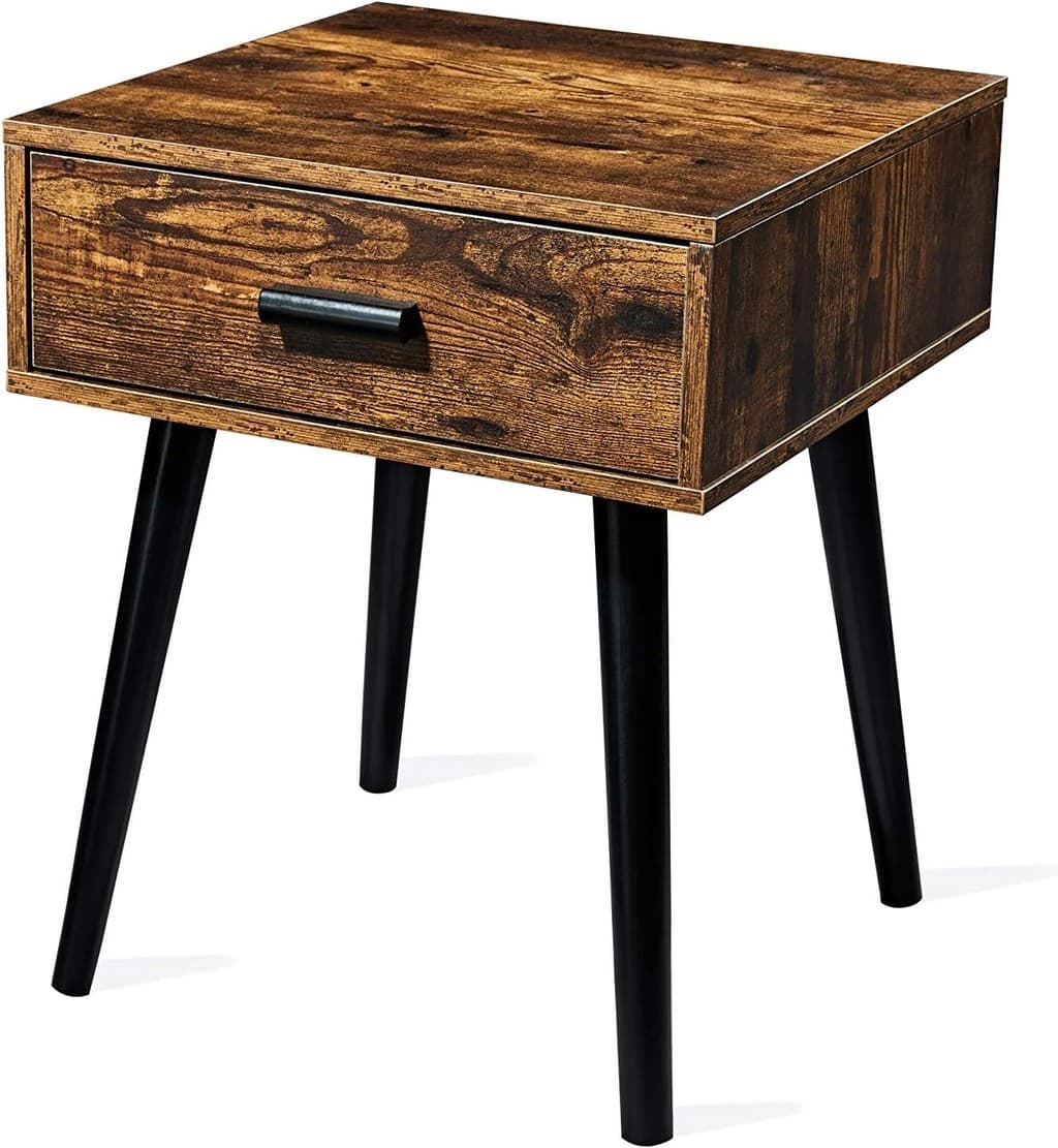 Mesita de noche Tianlang con cajón de madera