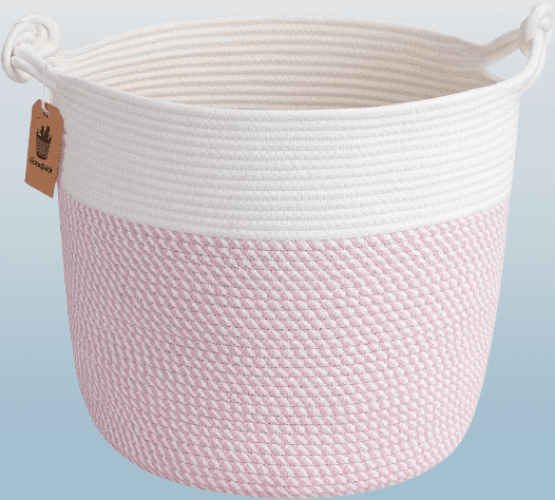 Cesta de almacenamiento para bebe color rosa