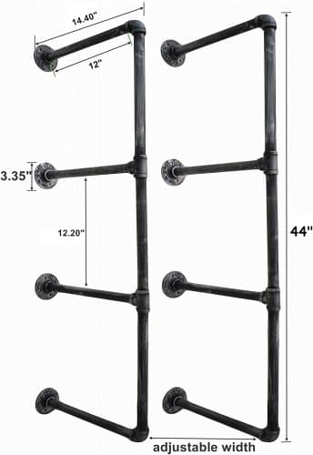 Estantes flotantes de hierro de 3 niveles para montar en la