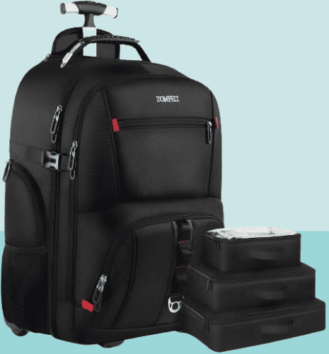Mochila con ruedas con 3 organizadores de equipaje de viaje