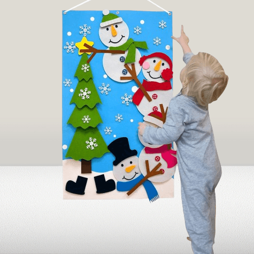Juego de muñeco de nieve de Navidad de fieltro de 3.3 pies