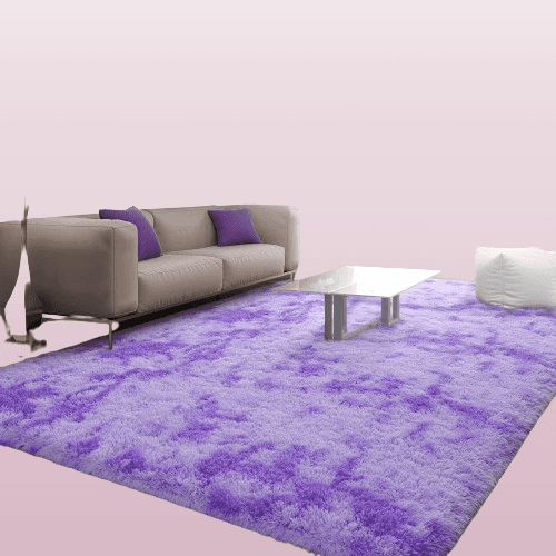 Alfombras grandes de teñido anudado morado 5 x 8 pies