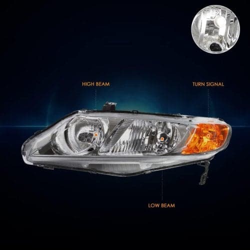 Repuesto de faros delanteros cromados - Honda Civic Sedan