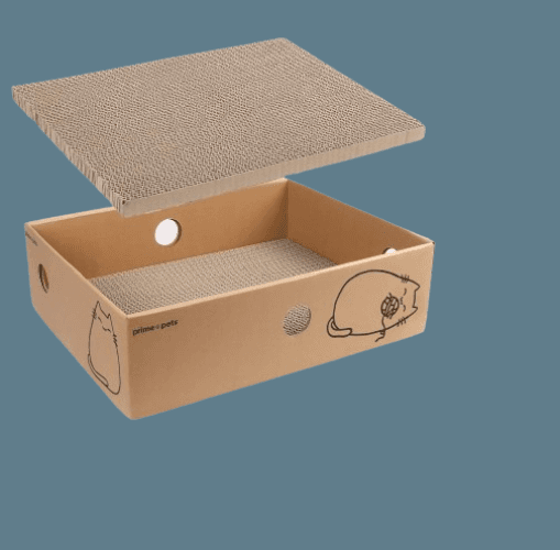 Almohadilla ancha para aranazos para gatos con caja