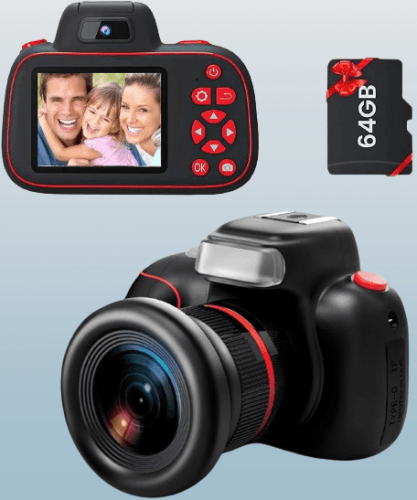 Cámara de video digital para niños con lente de zoom girator
