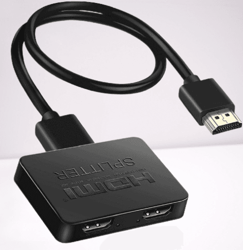 Divisor HDMI 1 en 2 salidas con cable HDMI de 4 pies