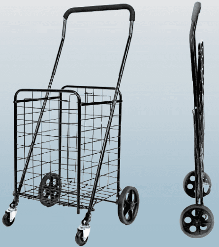 Carrito de compras plegable de 70 libras con ruedas girator