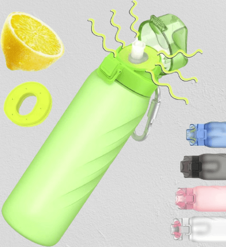 Botella con cápsulas de sabor de 32 onzas con popote color verde