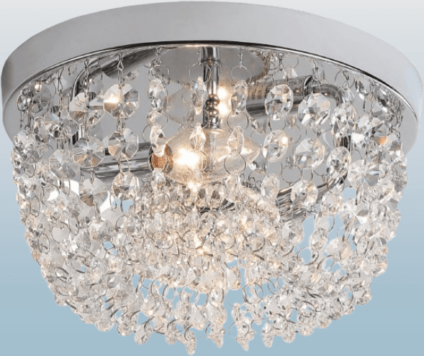 Lámpara de techo pequeña de cristal empotrada elegante.
