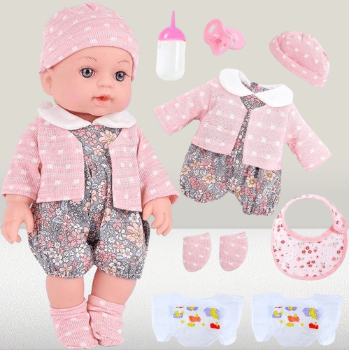 Juego de muñecas realistas de 12 pulgadas con ropa