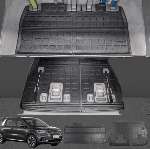 Tapete para maletero compatible con Kia Carnival 2022-2024 color negro