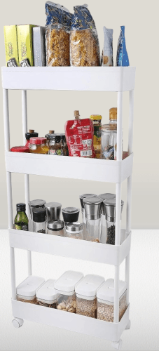 Carrito de almacenamiento de 4 niveles deslizante