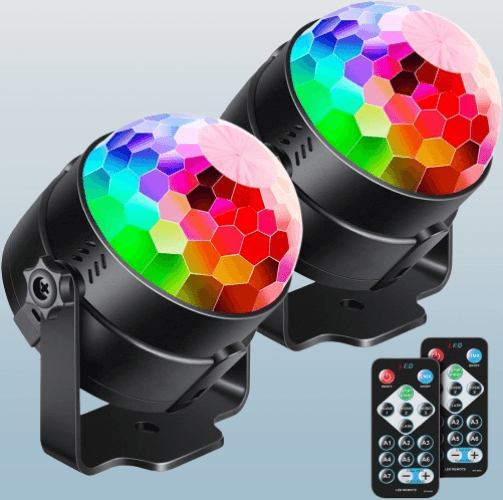 Luces de fiesta para DJ activadas por sonido con control remoto 2 unidades