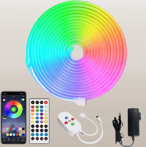 Luces LED de neón de 16.4 pies con control remoto