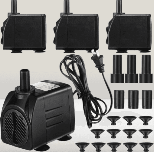 Bomba de estanque pequeña (10 W 600 L/H) color negro