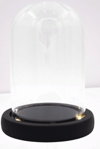 Cúpula de cristal transparente con base de luces LED