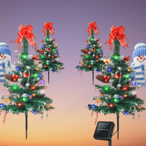 Juego de 4 árboles de Navidad solares 30 pulgadas.