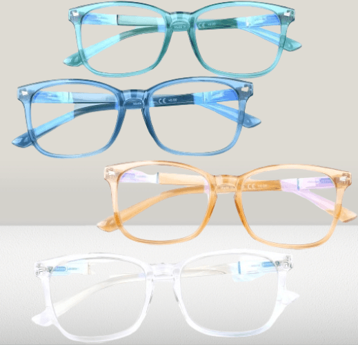 Paquete de 4 lentes de lectura con bloqueo de luz azul