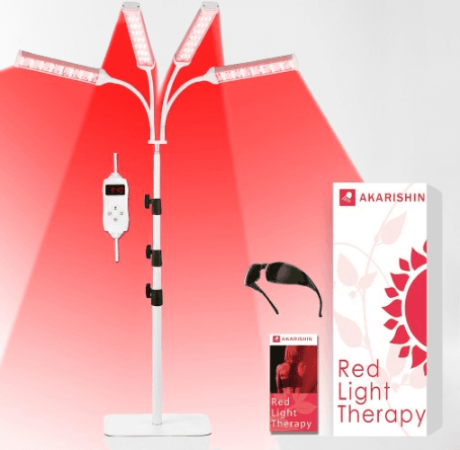 Lámpara de terapia de luz roja con soporte ajustable